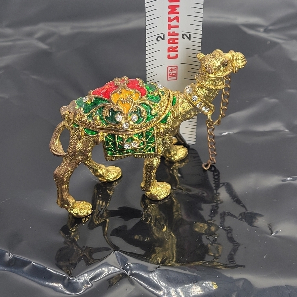 Camel Jewelry Box Trinket Box Decorative Enamel vintage Style Kewel encrusted - Picture 8 of 8